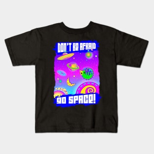 Go space - space alien cat and UFO Kids T-Shirt